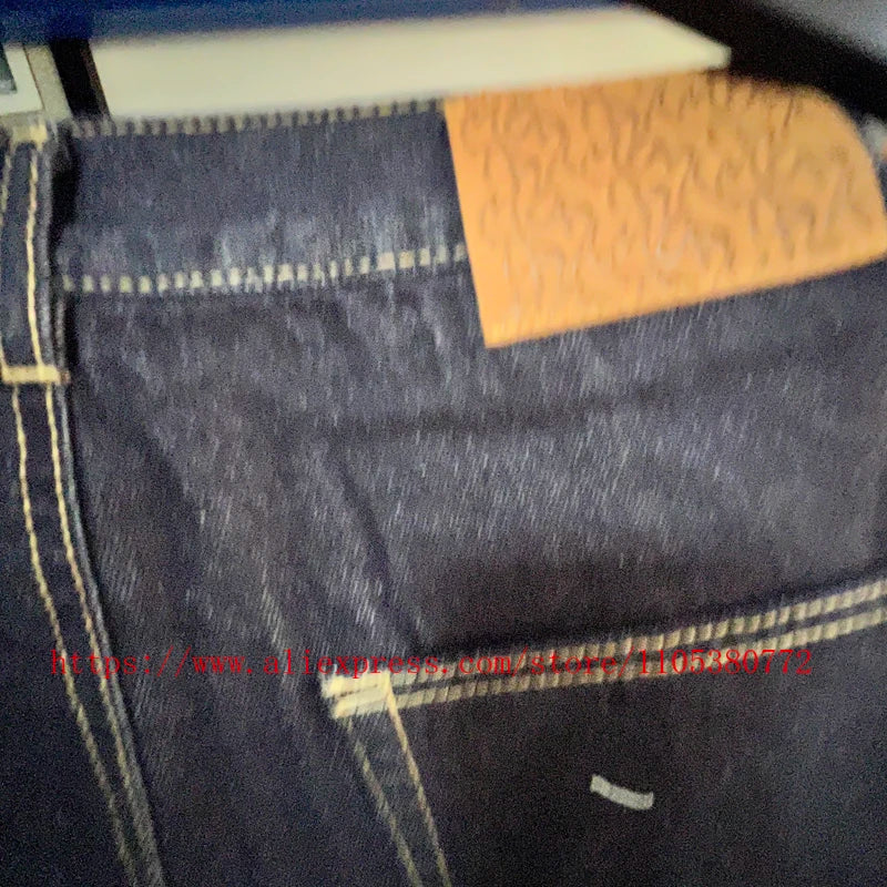 High Street Trendy Men's Mertre Denim Shorts Summer Loose Versatile Straight Leg Heavy Fabric Pants Stock