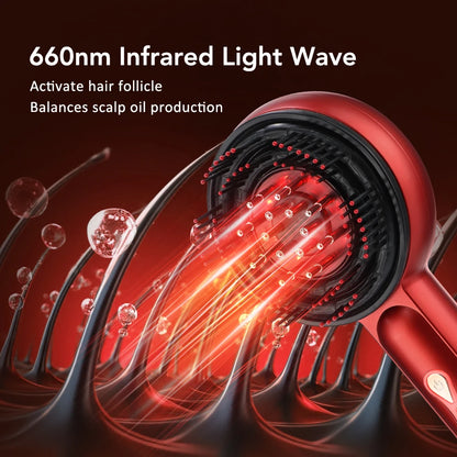 Electric Scalp Massage Brush Red Light Therapy Hair Growth Massage Comb Anti Hair Loss Liquid Oil Applicator Massager Tools