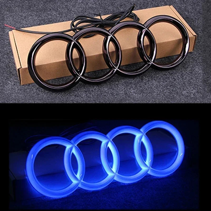 Static Light Car Front Grille LED Emblem Decor for Audi A4 A5 Q5 RS5 A4L A3 8p Q3 A8 Decals Badge Sticker Exterior Accessories