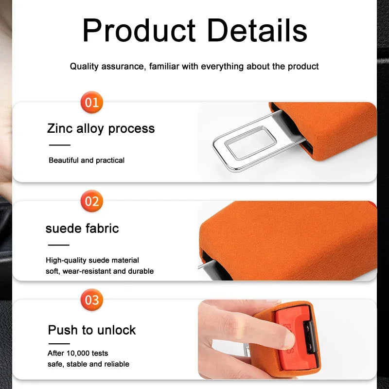 1Pcs Car Seat Belt Clip Extender Safety Seatbelt Lock Buckle Plug Thick Insert Socket Extender Safety  For Tesla Porsche