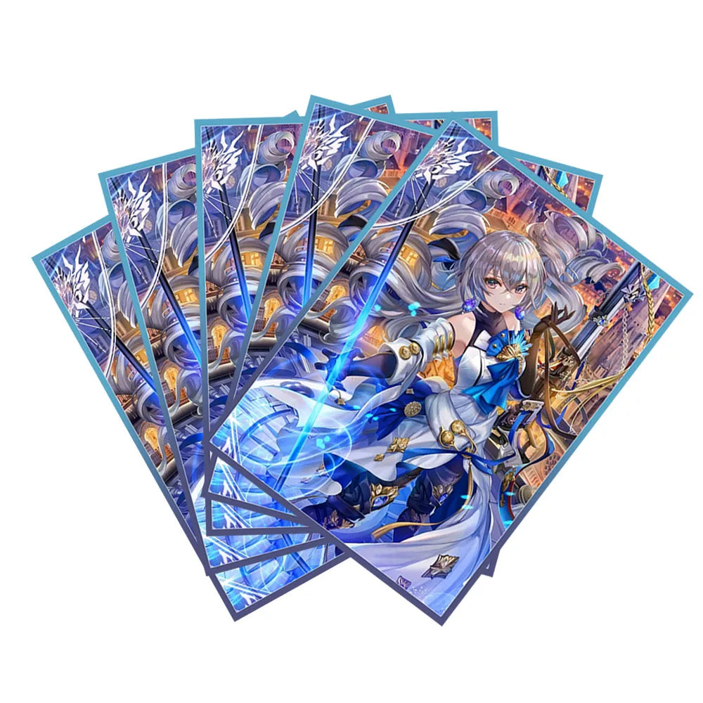 60PCS 67x92mm Holographic Card Sleeves Standard Size Anime Card Sleeves Board Game for MTG/PKM Protective Cards as Toys Gifts
