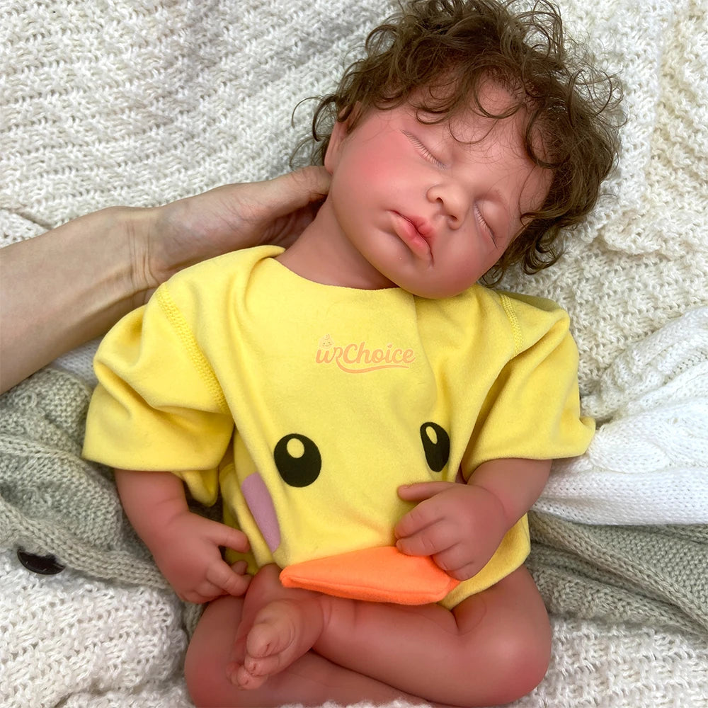 50cm Realistic Silicone Reborn Baby Girl Loulou Rooted Hair Art Doll Hand-Painted Veins Details for Collector Christmas Gift