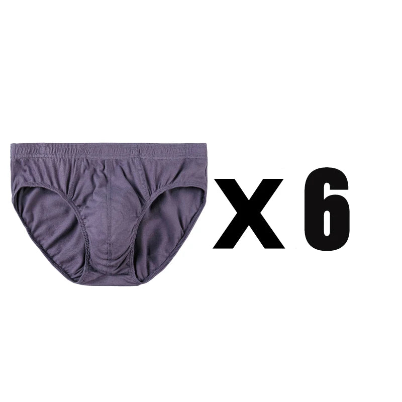 6 Pcs/Lot Men's 100% Cotton Panties Breathable Briefs Comfortable Male Underwear Lingerie Underpants Plue Size Xl -5Xl