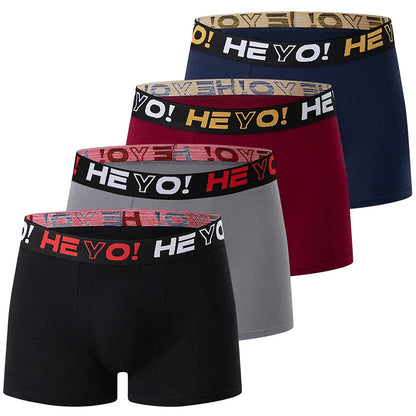 4/10 Piece Set Of Multi-color Men's Underwear Comfortable And Soft Cotton Flat Angle Pants Elastic Waist Sports Base Shorts