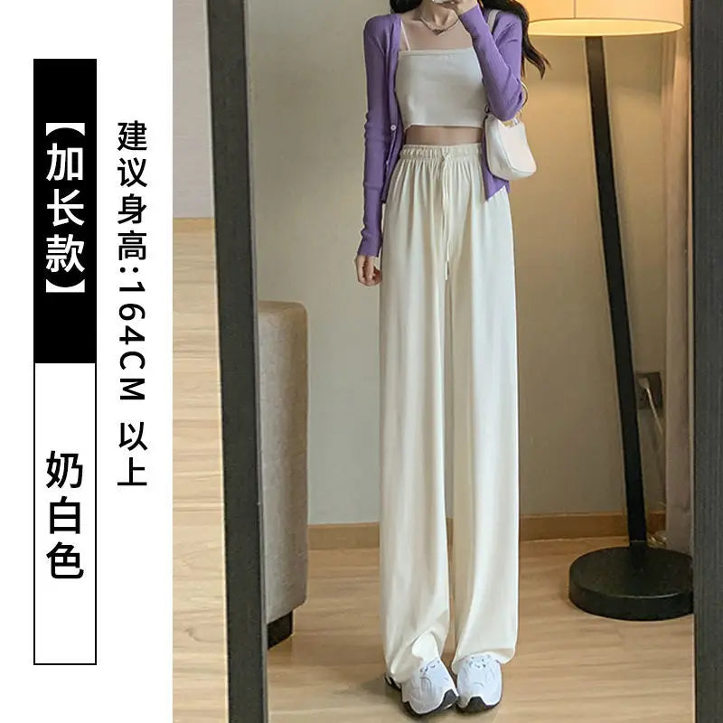 Slimming High Waist Ice Silk Wide Leg Pants for Pear aped Women Casual Summer orts plus Size  pe Comfortable Trousers