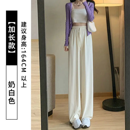 Slimming High Waist Ice Silk Wide Leg Pants for Pear aped Women Casual Summer orts plus Size  pe Comfortable Trousers