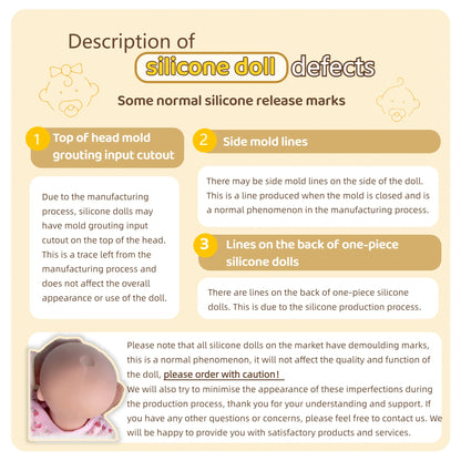 13 Inch Open Mouth Silicone Doll Loulou Lifelike Silicone Girl Doll Newborn Baby Doll Cute Bebe Doll Birthday/Christmas Gift