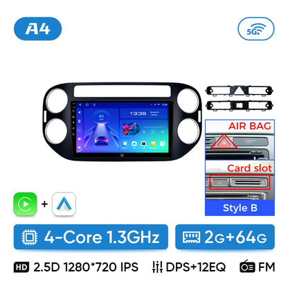 Ainavi Car Radio For Volkswagen VW Tiguan 2006 2010 2016 Golf Plus Wireless Carplay Android Auto Car Stereo Multimedia Player