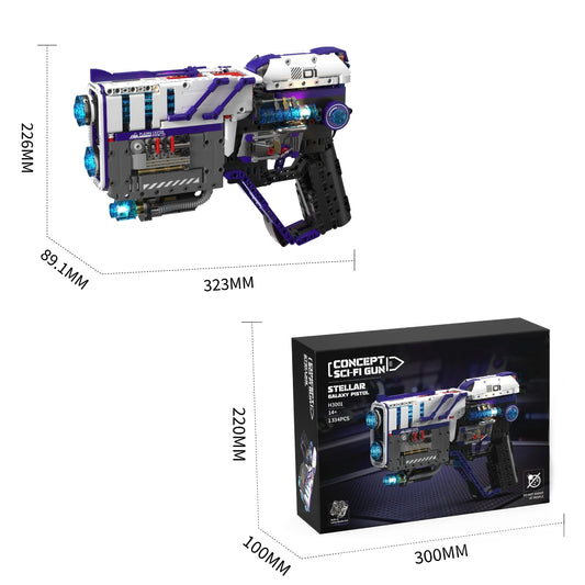 Simulated mechanical pistol creative toys ornament MOC building blocks toys educational model assembly toys birthday gift