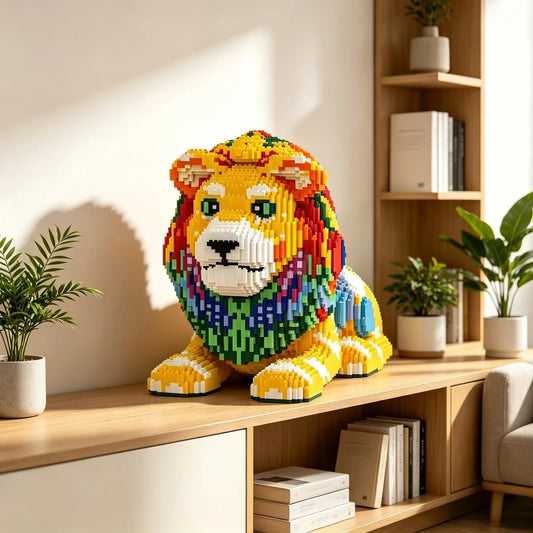 50cm 18888Pcs Colorful Lion Micro Building Blocks DIY Mini Bricks Model Kit Home Decor Adult Kids Creative Toys Birthday Gift