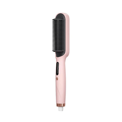 Negative Ion Hair Straightener Brush 2 in 1 Straighten and Curl 5000W 3 Temperature Settings Fast Heating Anti Scald Portable