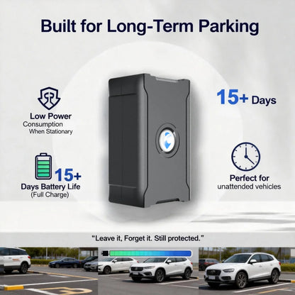 Wireless Car GPS Tracker Anti-Theft, Global Real-Time Vehicle Tracking with IoT SIM, Geo-Fence & Vibration Alarm, 15+ Days
