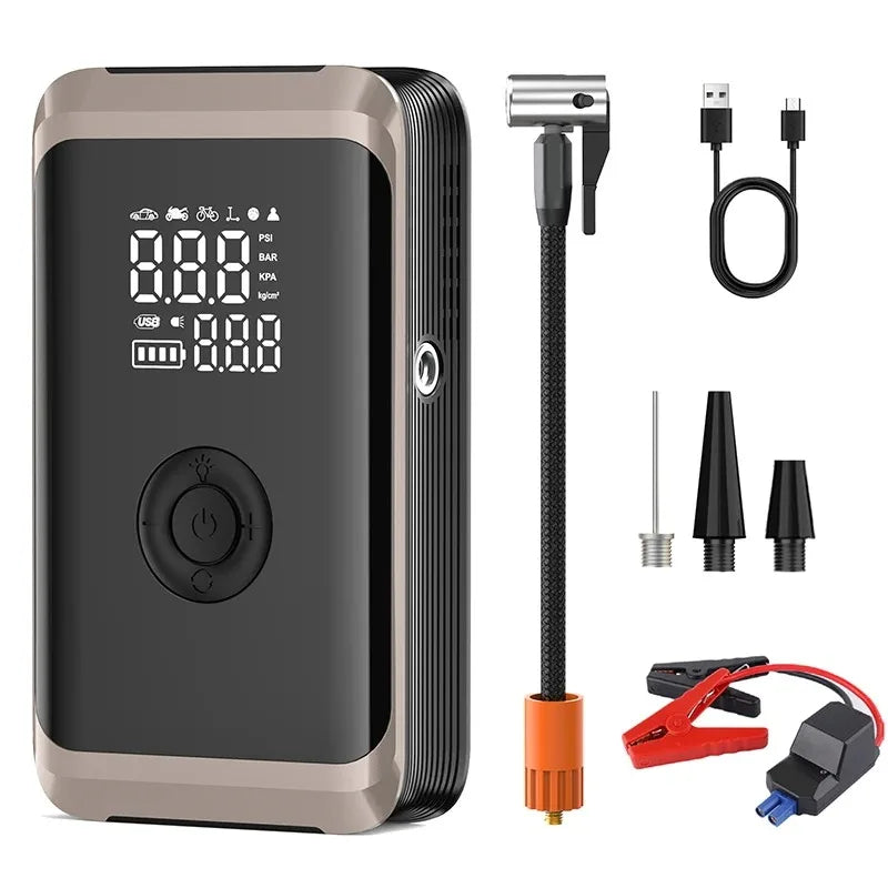 YIJU All-in-One Car Jump Starter with Air Compressor, 150PSI Tire Inflator, Portable Power Bank & Battery Booster