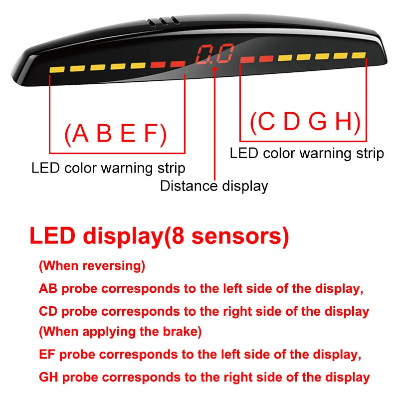 22mm Smart Parking Sensor 12V Universal Car Safety Assistant Visual Audible Alert Easy Install for Safe Driving