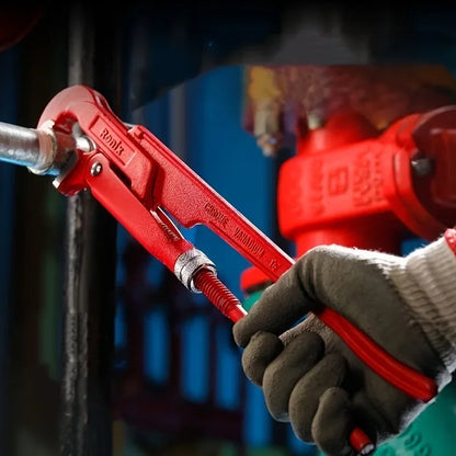 Heavy Duty 90° Adjustable Pipe Wrench 30.99/41.91/52.07cm Alloy Steel, for Automotive/Ship/Household/Mechanical Repair