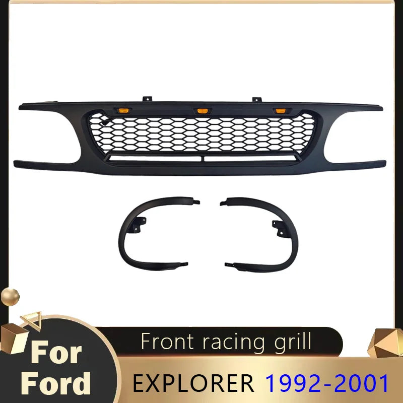 1995 To 2001 for FORD EXPLORER Front Bumper Grille Facelift Upper Racing Grill Modification Radiator Grid Body Kits Hood Mesh