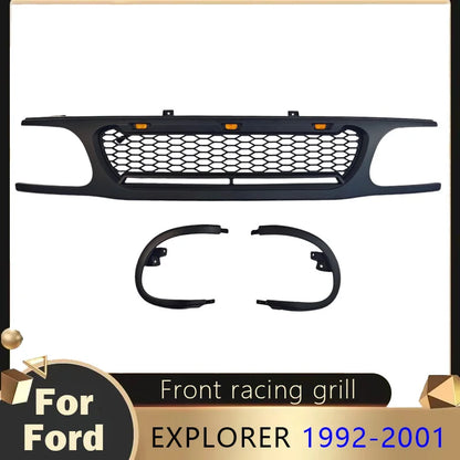 1995 To 2001 for FORD EXPLORER Front Bumper Grille Facelift Upper Racing Grill Modification Radiator Grid Body Kits Hood Mesh