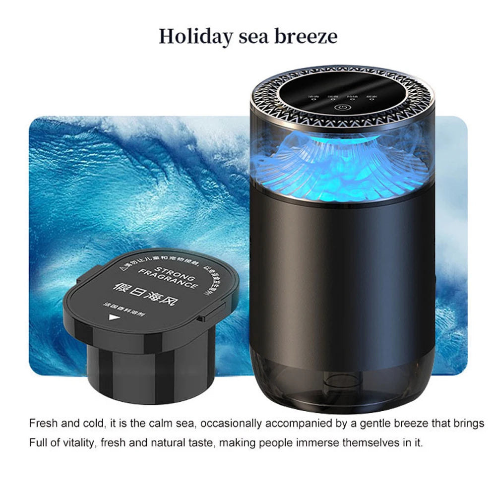 Smart Vehicle Aromatherapy Machine，Auto Start/Stop，Atomized Scent Diffusion，3-Gear Control，Detachable Replaceable Cartridge
