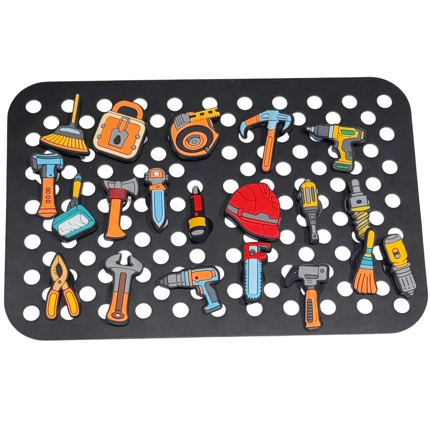 1-20pcs Tool Box Safety Helmet Tape Measure PVC Sandal Shoe Charms Buckle Clog Fit Wristbands Backpack Decorations Kid Gift