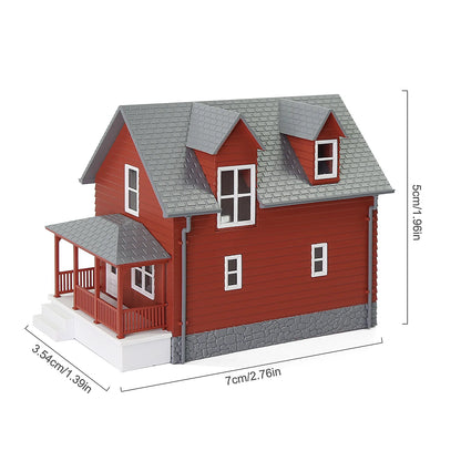 Evemodel N Scale Model Dwelling House Pre-built Painted Two-story Building