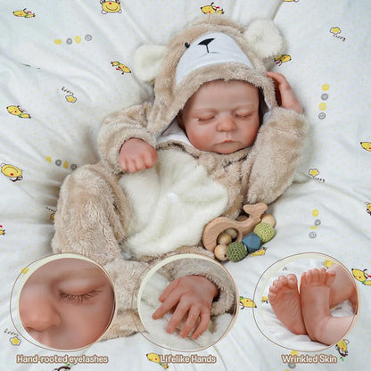 48cm Reborn Baby Dolls Realistic Full Body Silicone Vinyl Alive Sleeping Doll Like Real Already Lifelike Painted Toddler Toys