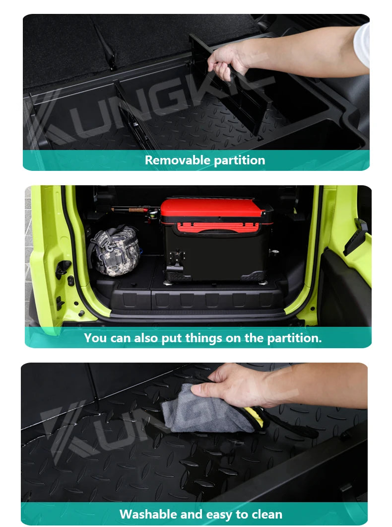 For Suzuki Jimny Nomade 5-door 2023 2024 2025 JB64 ABS Car Trunk Storage Box Organizer Case Tailbox Stowing Tidying Toolbox