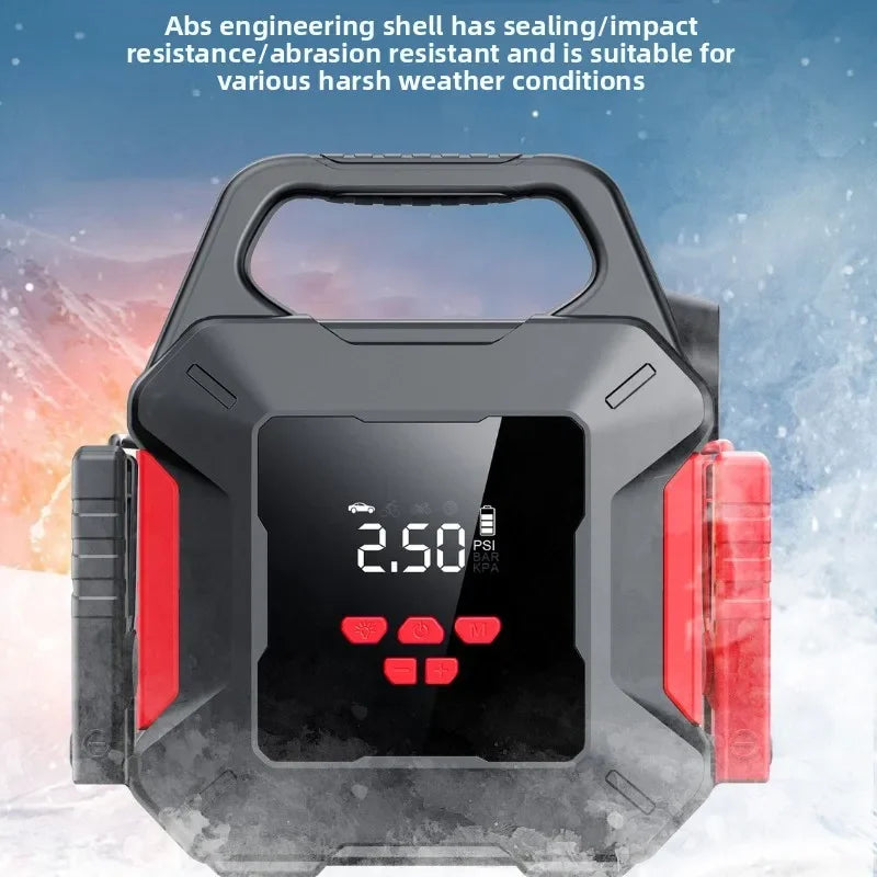SUKIN High Capacity Booster Starting Device with Air Compressor.Portable Power Station for 12V Petrol Diesel Car.Jump Starter