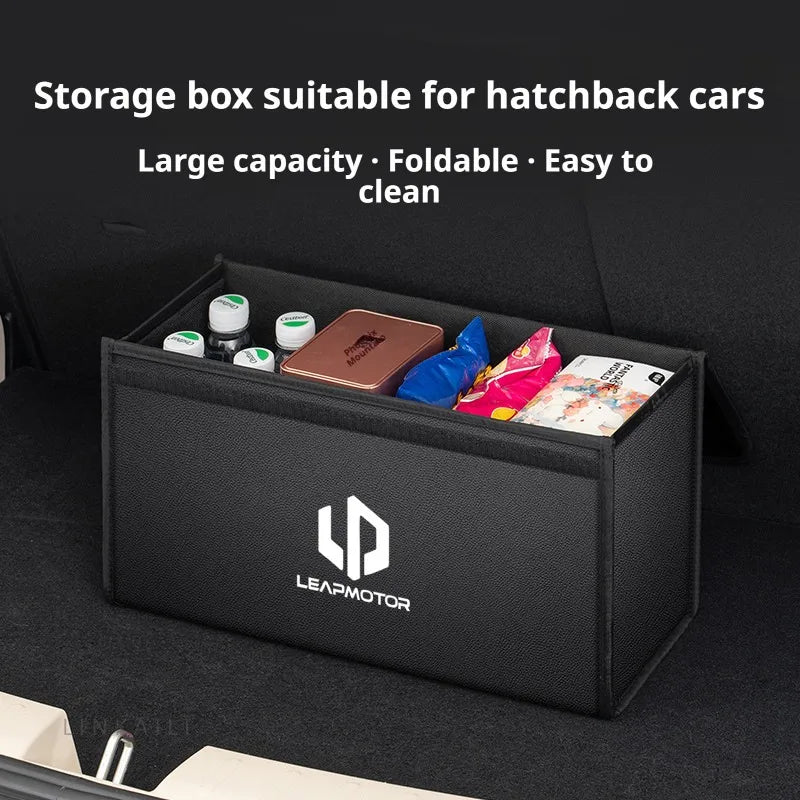 Suitable for Leapmotor C10 T03 A10 B10 C10 C01 C11 C16 D19 car carbon fiber trunk storage box large capacity foldable storage bo