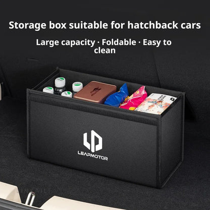 Suitable for Leapmotor C10 T03 A10 B10 C10 C01 C11 C16 D19 car carbon fiber trunk storage box large capacity foldable storage bo
