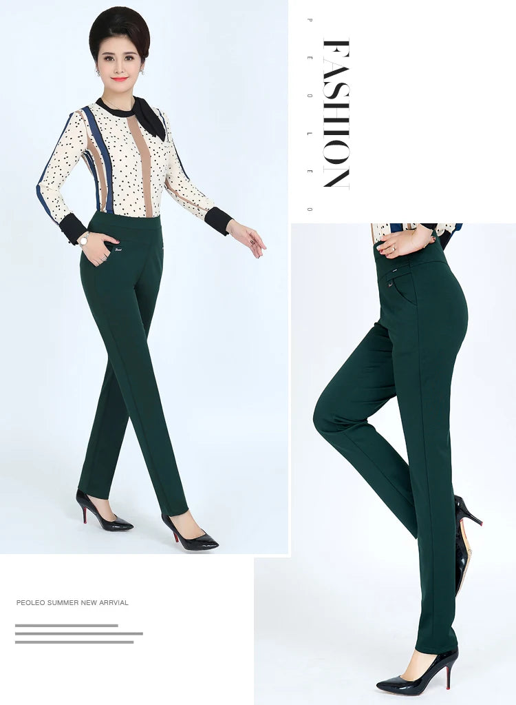 Women's High Waist Elastic Cargo Fit Pants, Lady Pencil Pants, Streetwear, Y2K Clothing, Traf Official Store Sets, Autumn Clothe