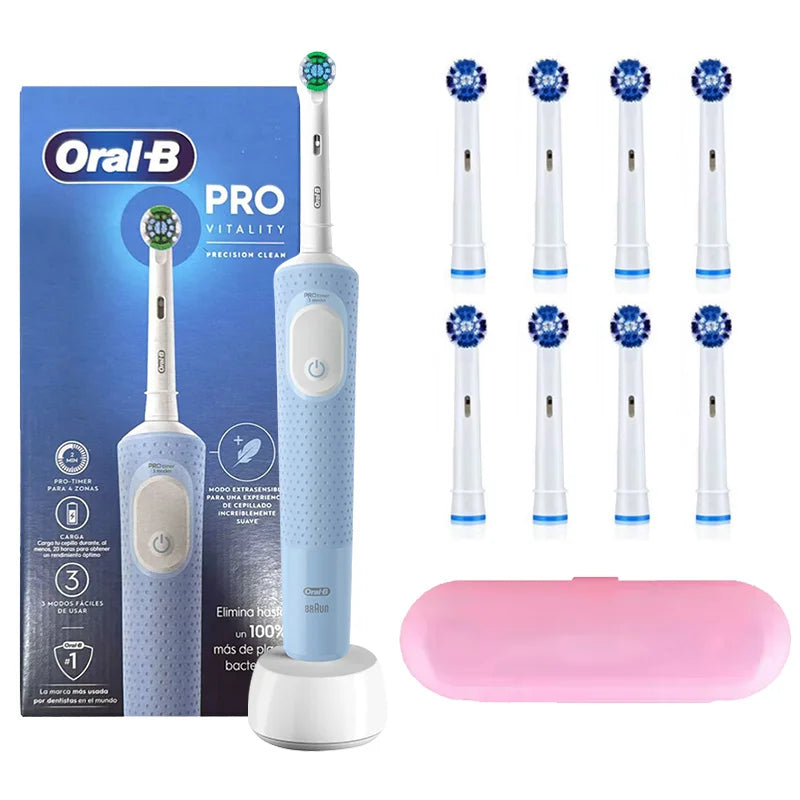 Oral B Electric Toothbrush D103 3D Action Daily Clean Teeth 3 Modes Visible Pressure Sensor Gum Cares Waterproof Rechargeabl