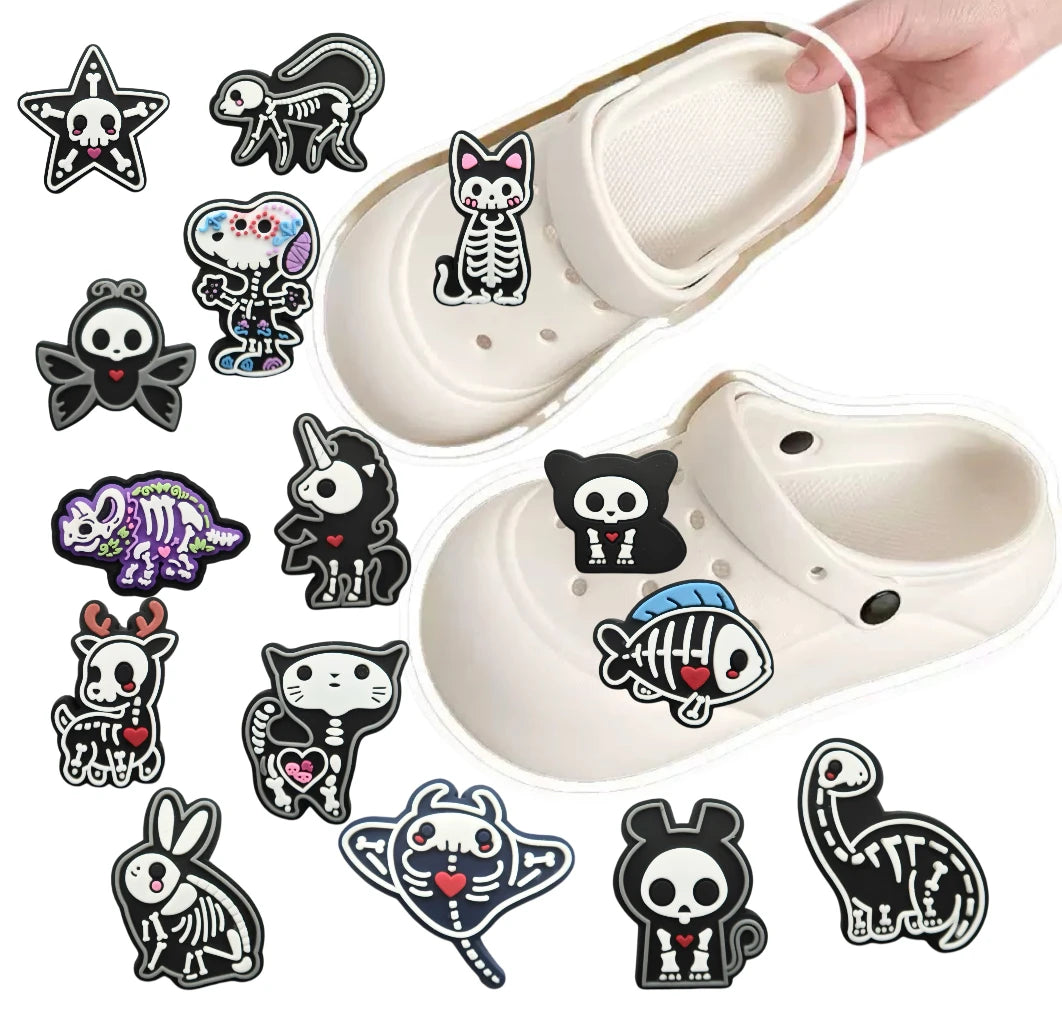 25-100PCS X-ray Animals Shoe Charms For Sandals,Shoe Decoration Accessories Shoe Pins Great Gift For Men Wom