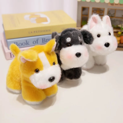 Dog Series Plush Toy Doberman Pinscher Schnauzer Bulldog Labrador Stuffed Doll Desktop Decorative Toys Adorably Birthday Gifts