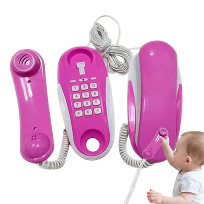 Kids Toy Phone Fun Learning Toy Kids Play Phone Intercom Realistic Cell Phone Design With 23Ft Phone Line Birthday Christmas Toy
