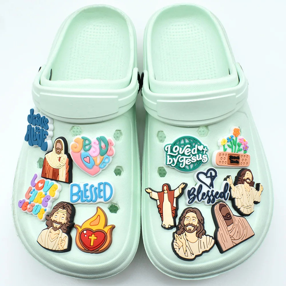 10-93PCS  God Jesu Shoes Charms DIY PVC Shoe Bag Accessories For religious belief Pendant Decoration Adult Kids  Gifts