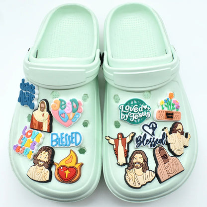 10-93PCS  God Jesu Shoes Charms DIY PVC Shoe Bag Accessories For religious belief Pendant Decoration Adult Kids  Gifts