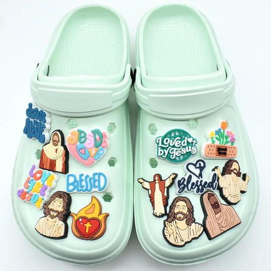 10-93PCS  God Jesu Shoes Charms DIY PVC Shoe Bag Accessories For religious belief Pendant Decoration Adult Kids  Gifts
