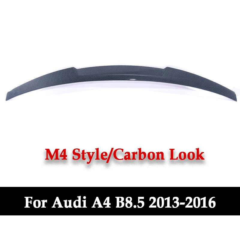 For Audi A4 B8.5 4 Door 2013-2016 M4 S4 Style ABS Material Glossy Black Rear Trunk Boot Lid Car Spoiler Wings Tuning Accessories