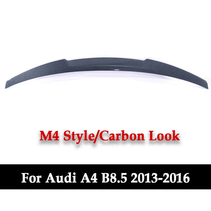 For Audi A4 B8.5 4 Door 2013-2016 M4 S4 Style ABS Material Glossy Black Rear Trunk Boot Lid Car Spoiler Wings Tuning Accessories