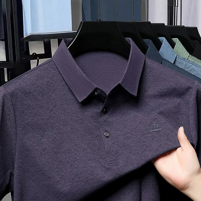 New Fashion Men's Short Sleeve Polo Shirt Summer Business Casual Cool Skin-Friendly Breathable T-Shirt for Men