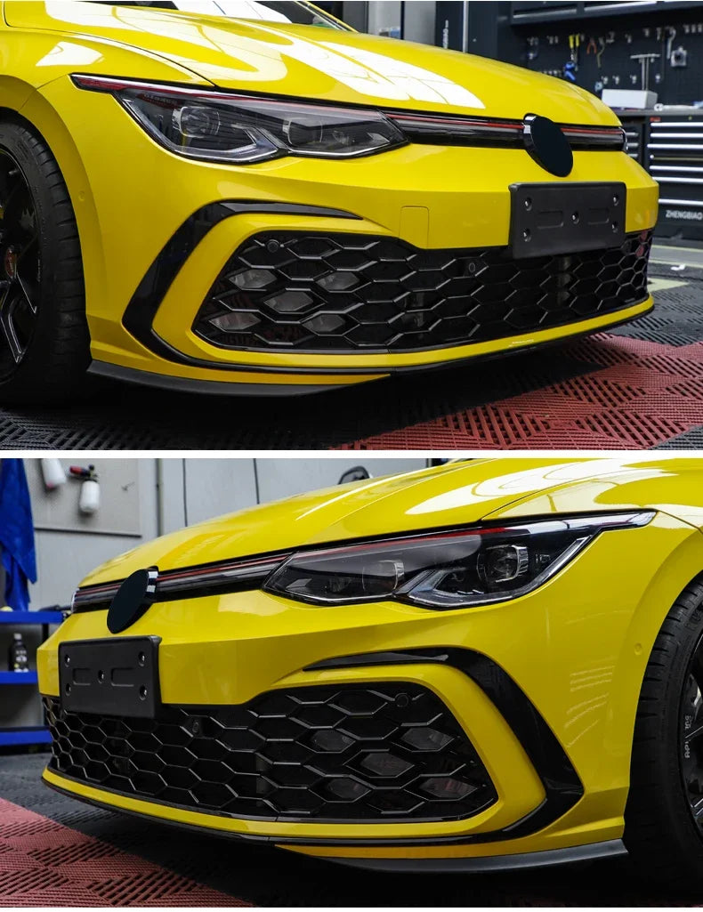 Front Bumper Grill 2021-2023 Accessories for Vw Golf 8 Mk8 R-Line GTI Sports Version Front Air Inlet Grille Fog Lamp Trim Kits