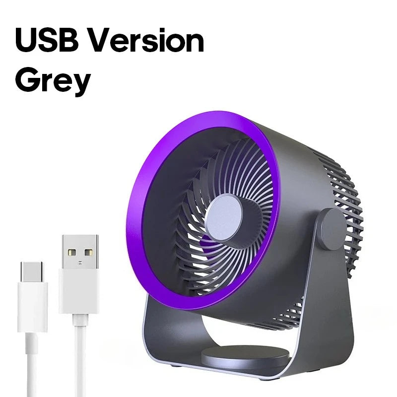 Desktop Table Fan USB Rechargeable Wall Mounted Silent High Speed Turbo Air Circulator Fan for Home Office