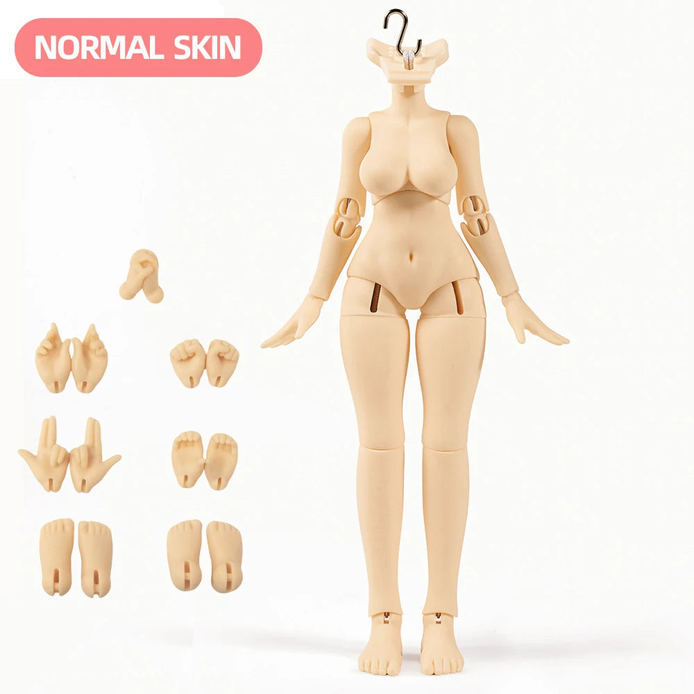 1/12 Scale BJD Doll Girl Body 14.5cm Kawaii Doll Model Anime Action Figure White Normal Skin Movable Joints for OB11 P10 GSC