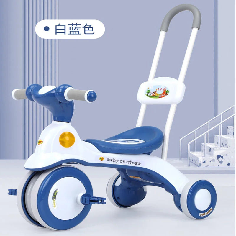 Kiddie Car Anti-rollover Safe Silent Sliding Bike Outdoor Children Pedaling Bicycle with Lights Music Tricycles Toy Gift for Kid