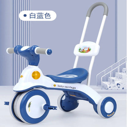 Kiddie Car Anti-rollover Safe Silent Sliding Bike Outdoor Children Pedaling Bicycle with Lights Music Tricycles Toy Gift for Kid