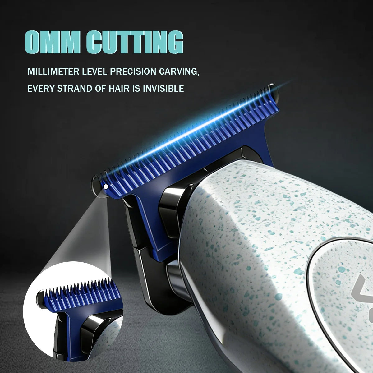 VGR Hair Clippers Professional Rechargeable Right Taper Trimmer 9000RPM Blue Ceramic Blade Hair Clippers For man V-887 V-887T
