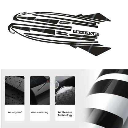 Glossy Black PVC Car Window Decorative Strip Sticker for Jaguar XF X250 2008-2015 Exterior Protection Accessory