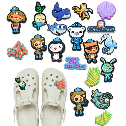 17pcs Octonauts Shoe Charms DIY Kit | Underwater Rescue Theme | Fit Crocs, Bubble Slides  Kids Sandals PVC Decorations Fan Gifts