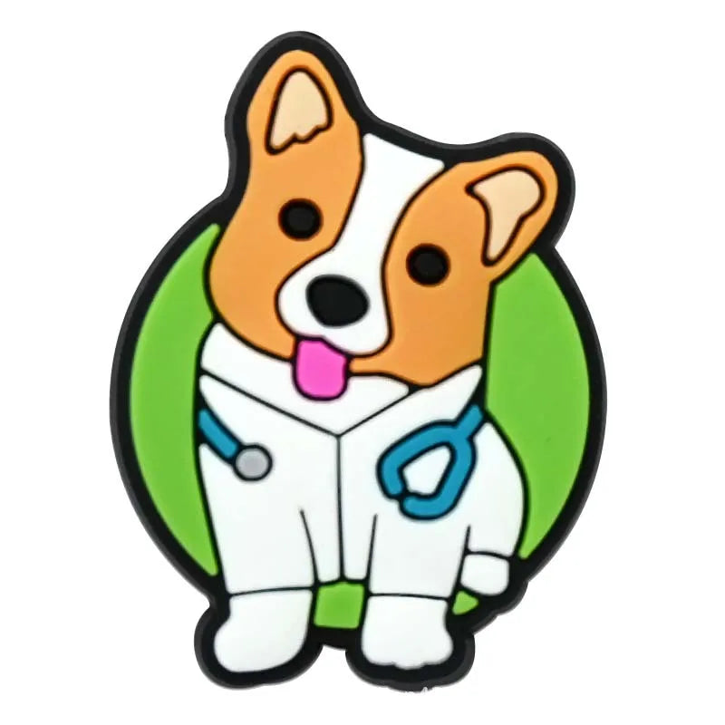 Pet hospital veterinarian Love dogs Shoes Charms DIY PVC Shoe bag Accessories Forenthusiasts Wristband Kids Party X-mas Gifts