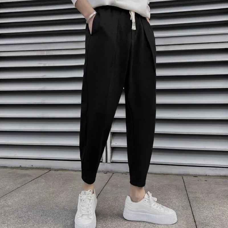 Man Sports Pants Solid Plus Big Size Harem Joggers Korean Deals Cool Trousers Autumn Winter Retro Essential Sweatpants for Men